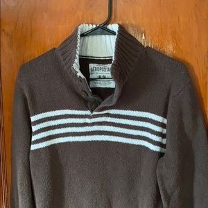 Brown and white sweater